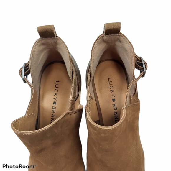 Lucky Brand Banu Peep Toe Buckle Ankle Bootie 6.5 - Picture 6 of 10